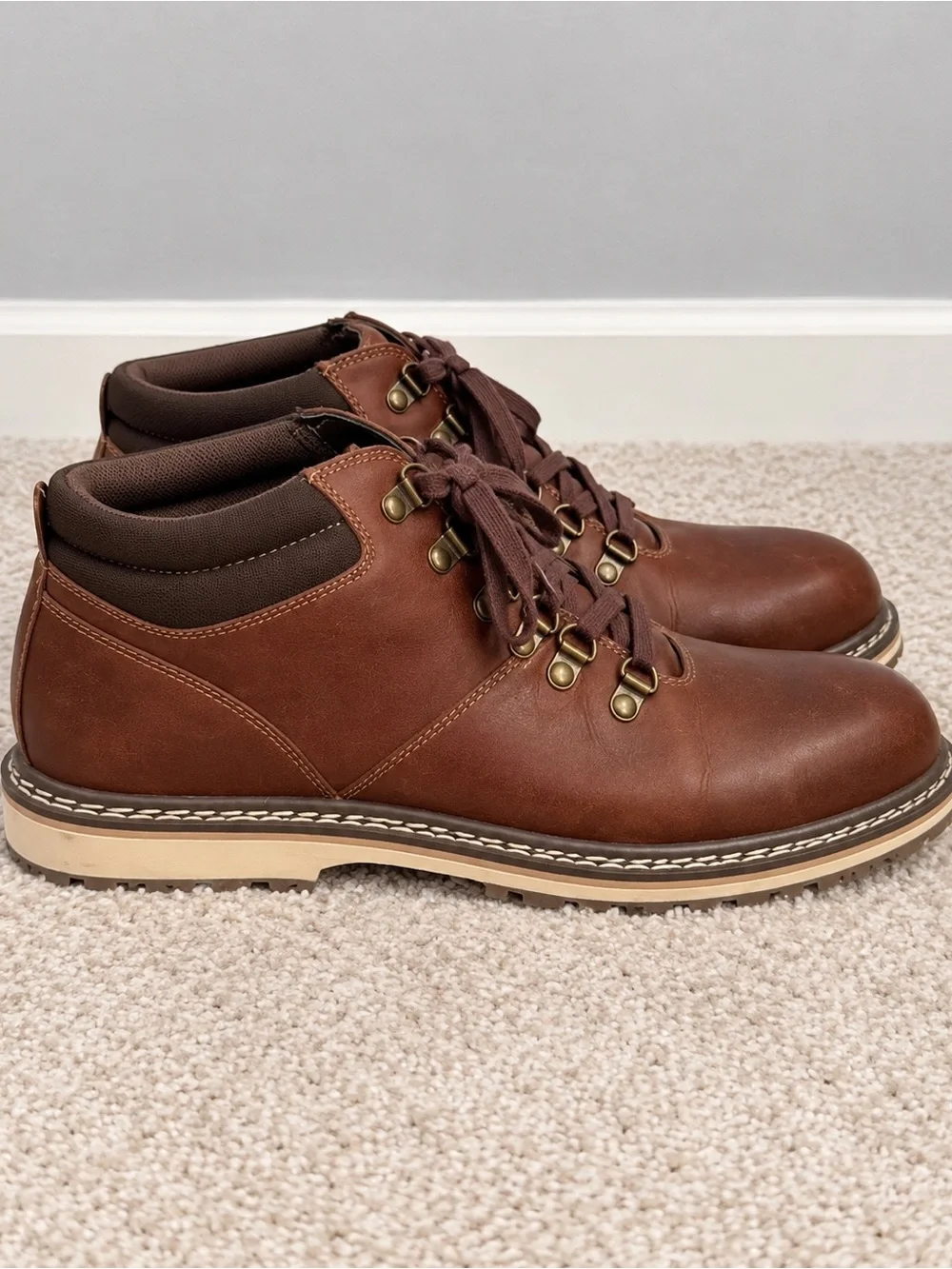 Sonoma Brown Leather Lace-Up Men's Boots